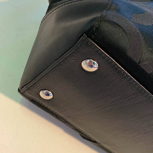 Coach Taylor Alexis Satchel Black with Brown C Logo Jacquard - Picture 9 of 11